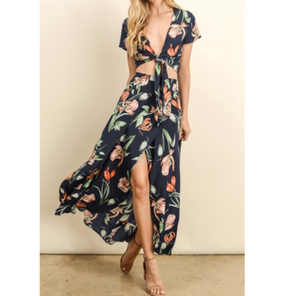 Tulip Print Maxi Skirt
